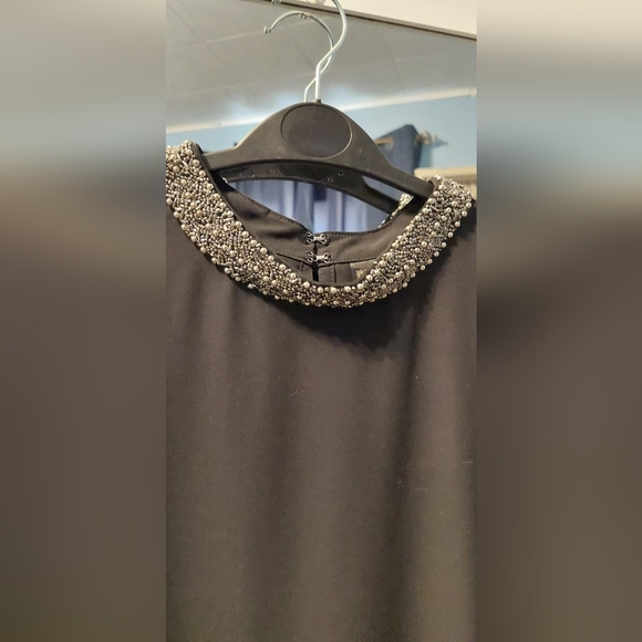 Reitmans Tops - Black Chiffon with jeweled neckline